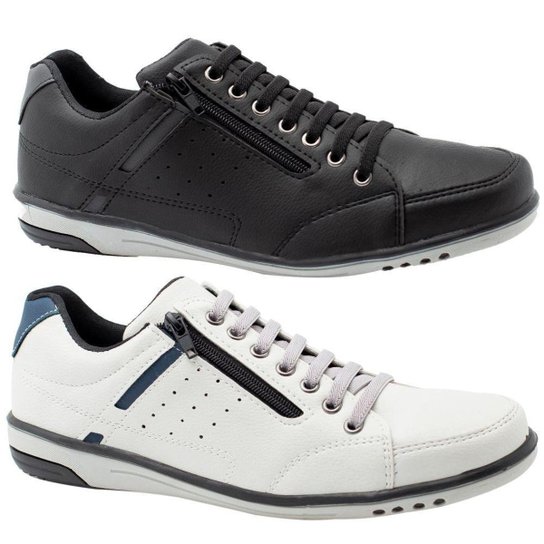 Kit 2 Sapatênis Masculino Casual Preto e Gelo com Ziper e Elástico 750 - Preto é ruim? Kit 2 Sapatênis Masculino Casual Preto e Gelo com Ziper e Elástico 750 - Preto é boa?