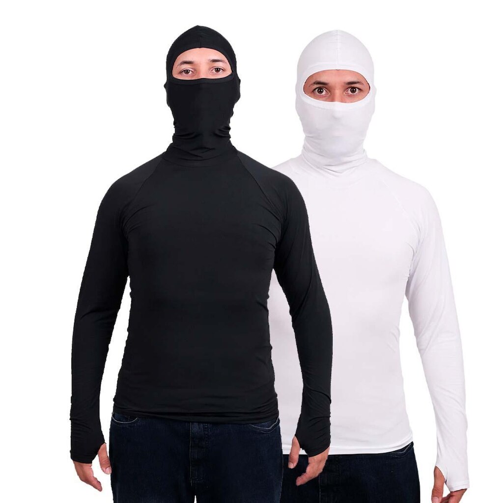 Kit 2 Segunda Pele Térmica Touca Ninja Frio Proteção Solar