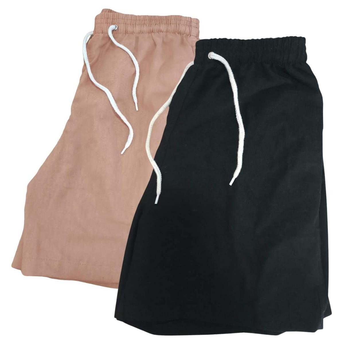 Kit 2 Short Masculino Linho Mauricinho Bermuda Slim Premium