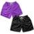 Kit 2 Short Praia Neon Masculino Verão Piscina - Preto+Roxo
