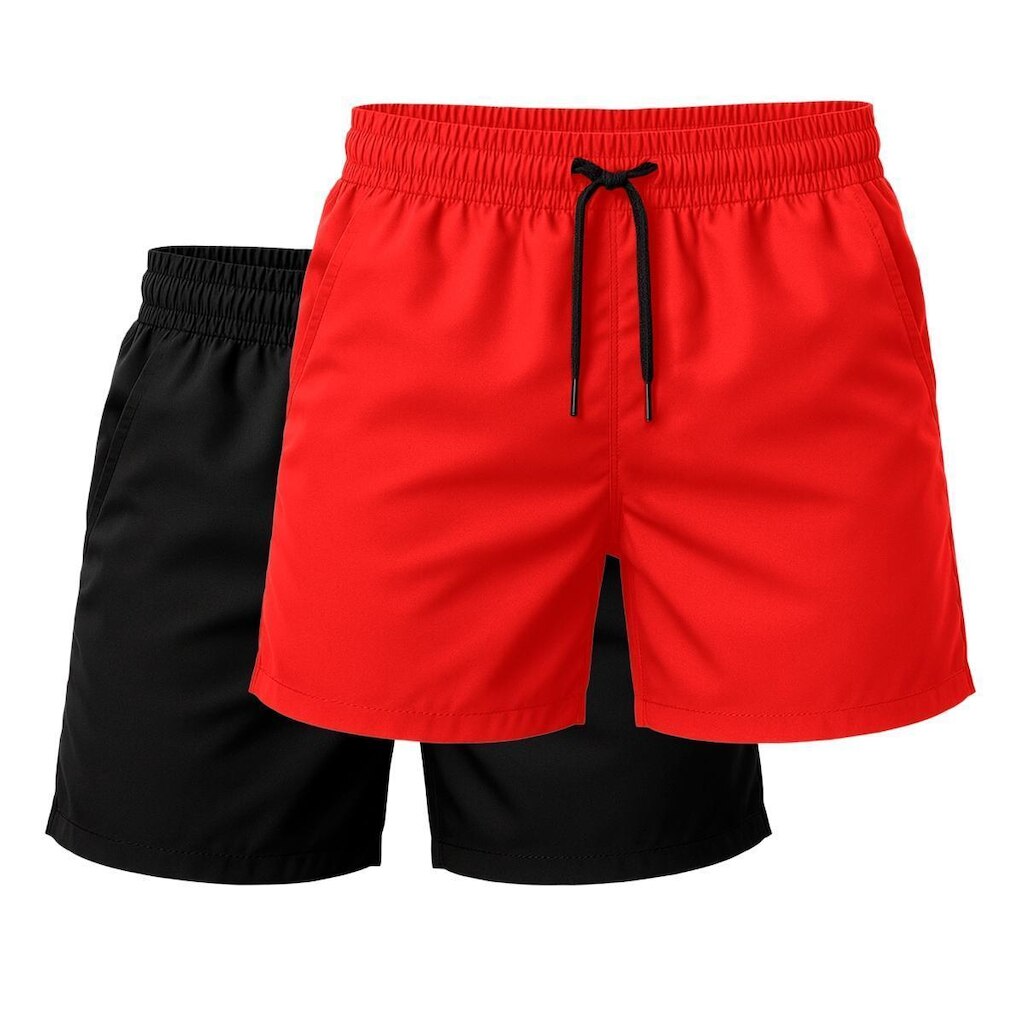 Kit 2 Short Tactel Leve Praia Liso Bermuda Masculina