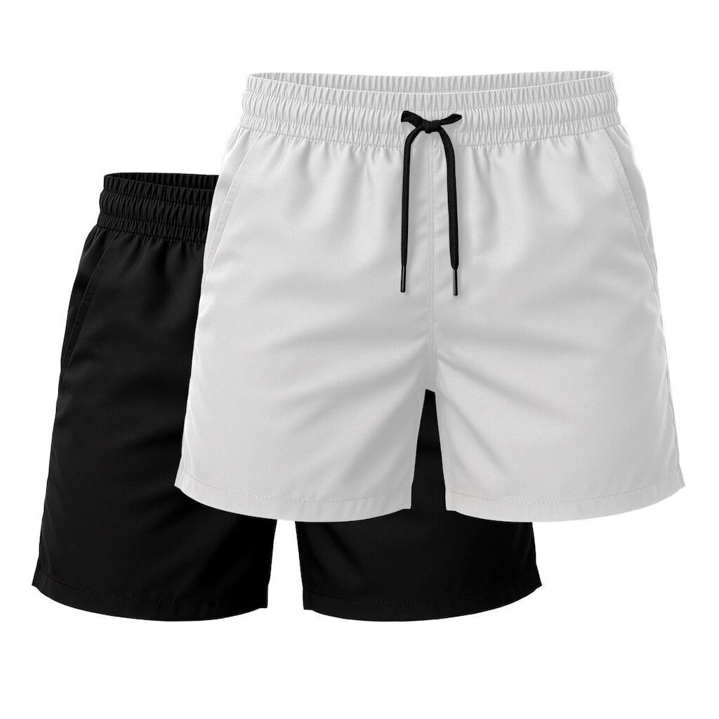 Kit 2 Short Tactel Leve Praia Liso Bermuda Masculina