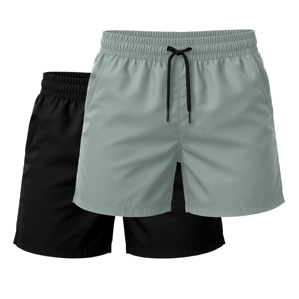 Kit 2 Short Tactel Leve Praia Liso Bermuda Masculina