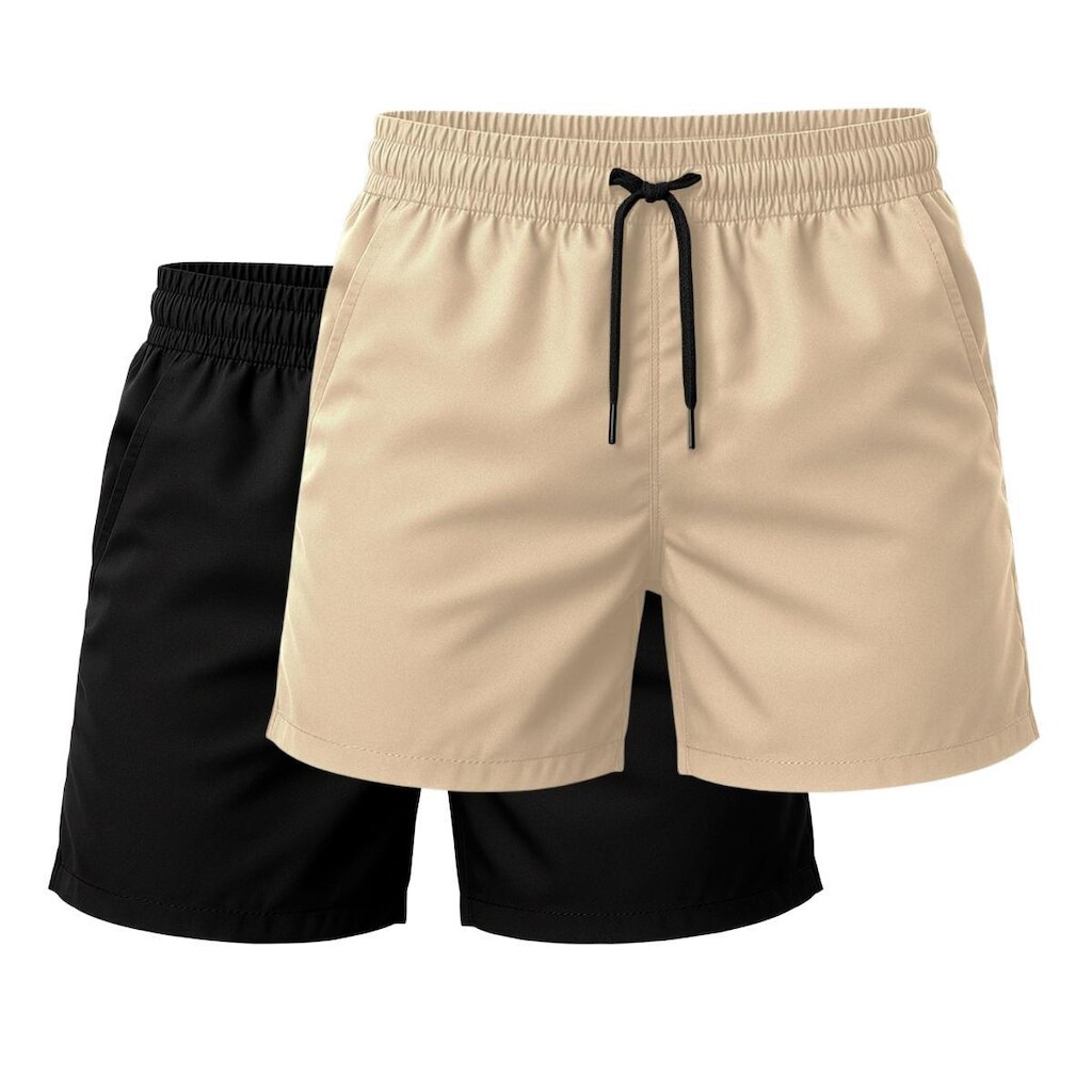 Kit 2 Short Tactel Leve Praia Liso Bermuda Masculina