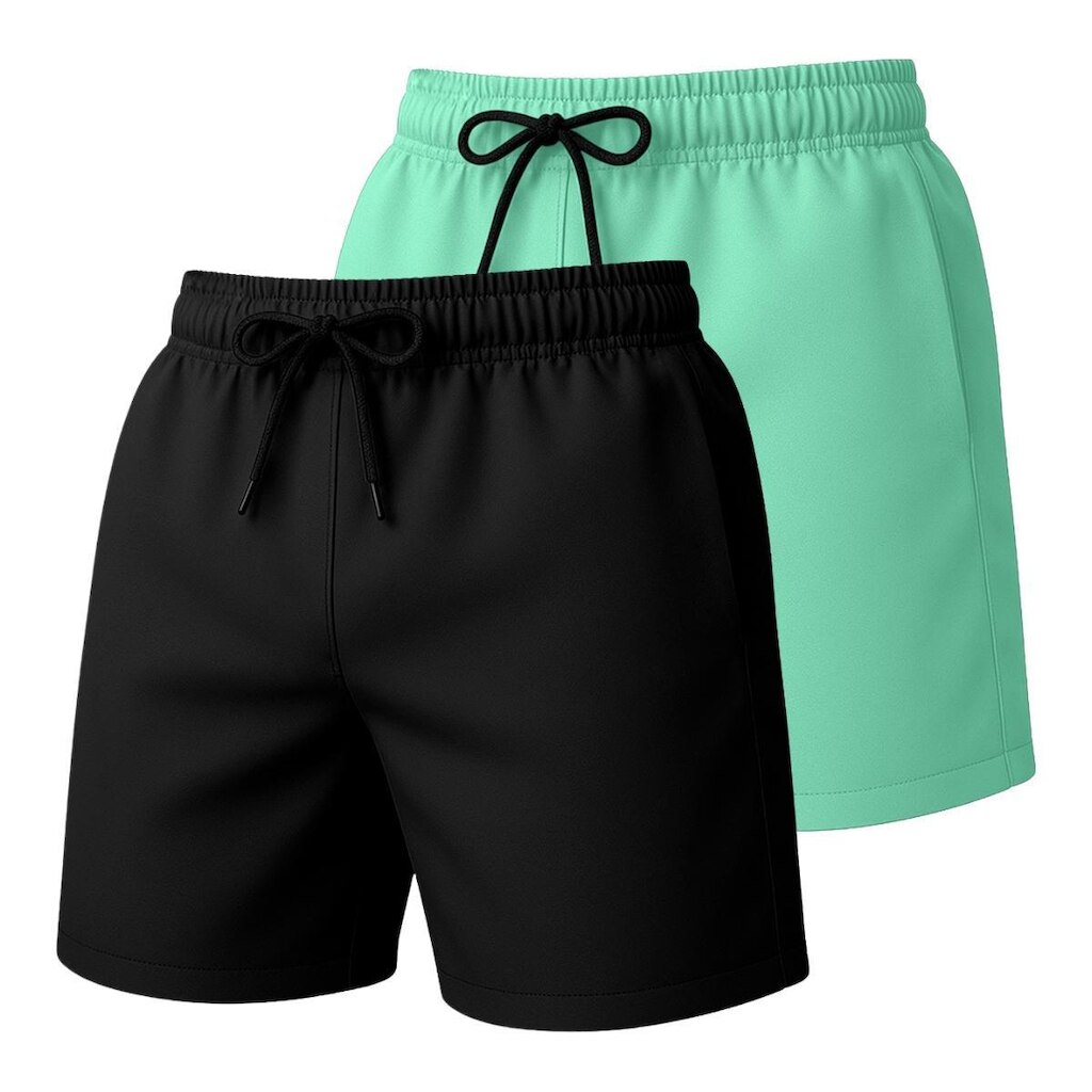 Kit 2 Short Tactel Masculino Praia Liso com Bolsos Cós Elástico Ajustável