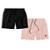 Kit 2 Shorts Bermuda Masculino Básico Mauricinho Liso Tactel - Preto+Rosa
