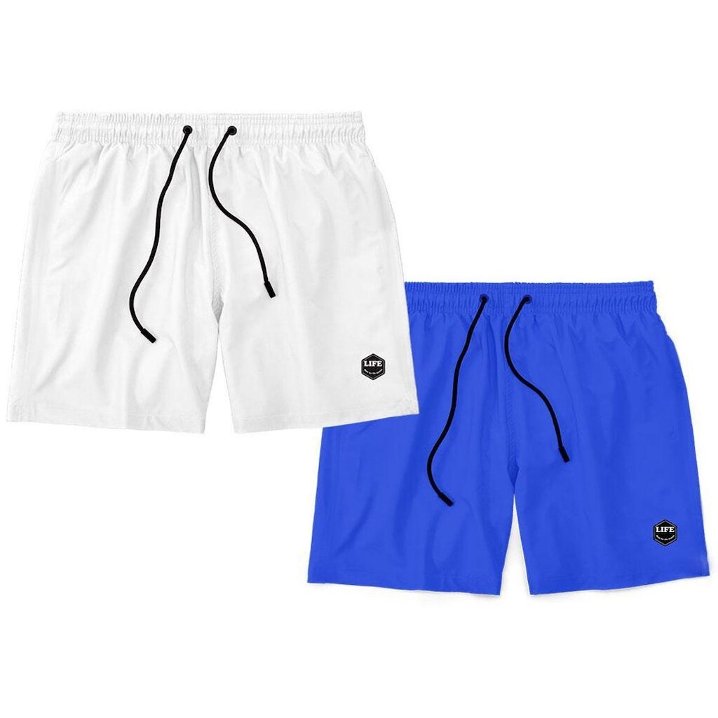 Kit 2 Shorts Bermuda Masculino Básico Mauricinho Liso Tactel