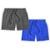 Kit 2 Shorts Bermuda Masculino Básico Mauricinho Liso Tactel - Chumbo+Azul