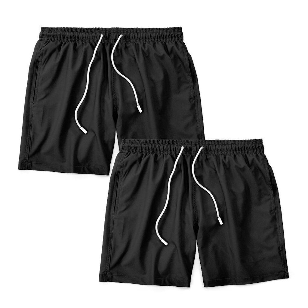 Kit 2 Shorts Bermuda Masculino Tactel Liso Praia Academia
