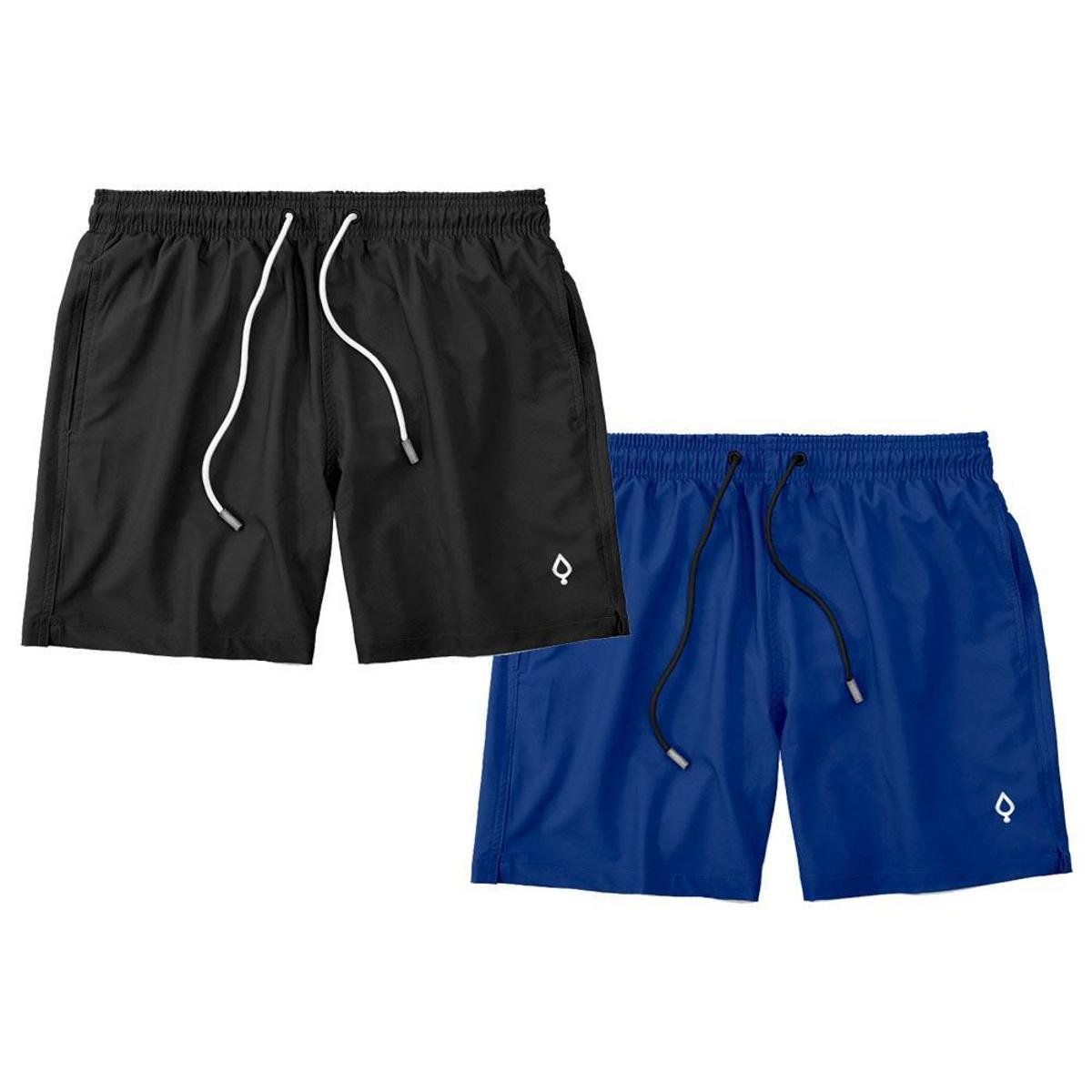 Kit 2 Shorts Bermudas Liso Lisa Masculino Tactel Básico Moda Básica