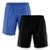 Kit 2 Shorts Dry Masculino Esporte Treino Futebol Academia Liso - Preto+Azul