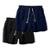 Kit 2 Shorts Linho Premium Bermuda Masculina Moderno e Leve - Preto+Azul