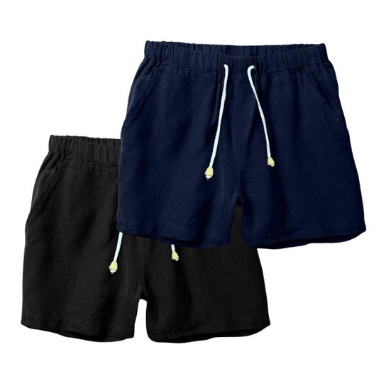 Kit 2 Shorts Linho Premium Bermuda Masculina Moderno e Leve