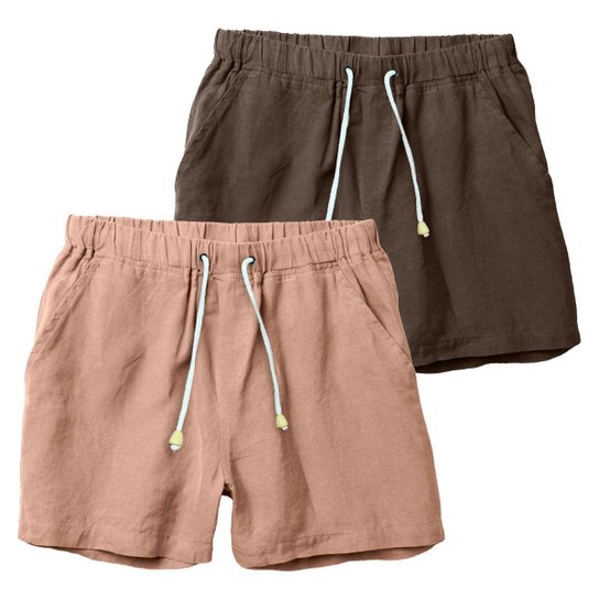 Kit 2 Shorts Linho Premium Bermuda Masculina Moderno e Leve