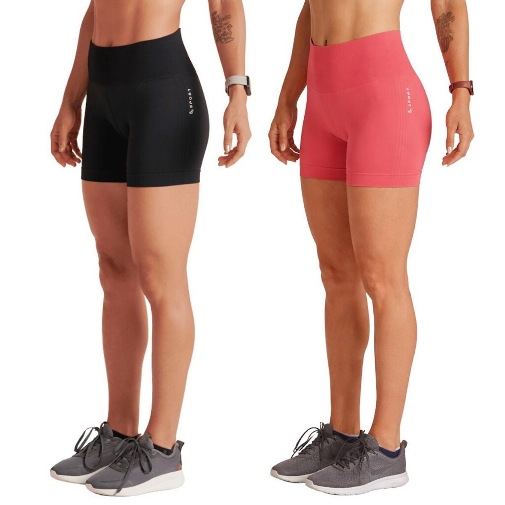 Kit 2 Shorts Lupo Basic Feminino Treino Academia
