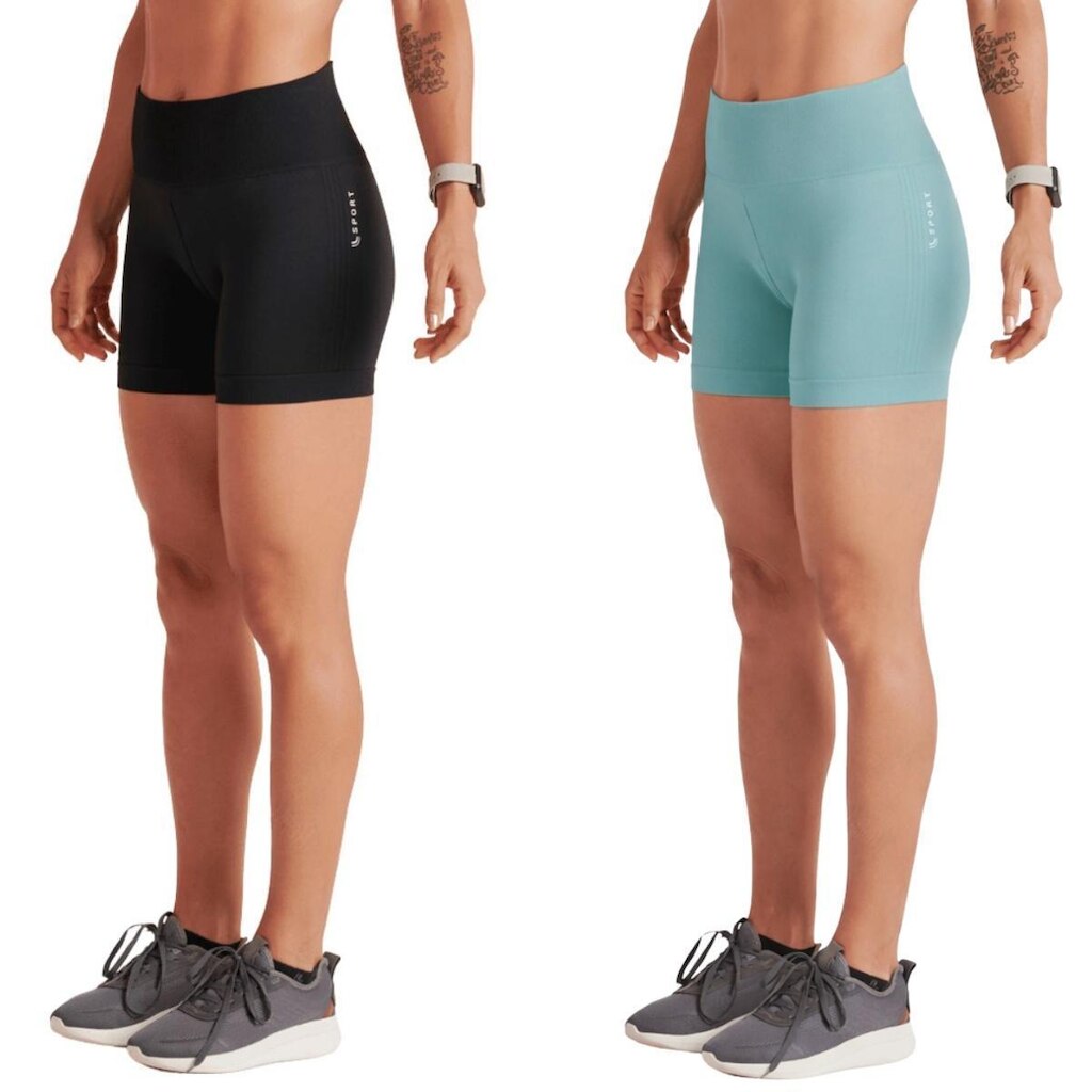 Kit 2 Shorts Lupo Basic Feminino Treino Academia