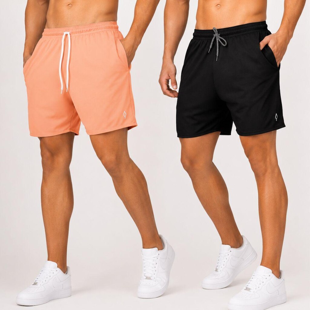 Kit 2 Shorts Praia Bermuda Masculino Básico liso em Tactel Elastano