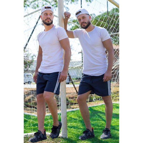 Kit 2 Shorts Tactel Masculino Treino Academia Bolso Traseiro KIT-2-192 - P - Azul Menor preço em Kit 2 Shorts Tactel Masculino Treino Academia Bolso Traseiro KIT-2-192 - P - Azul