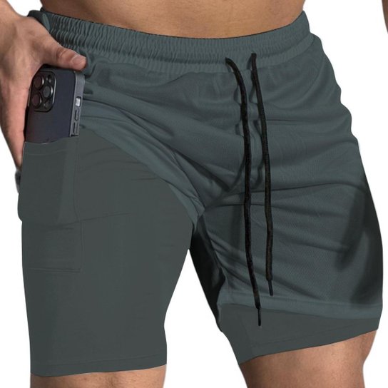 Kit 2 Shorts Térmicos Liso Treino Corrida e Academia