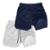 Kit 2 Shorts Treino Dry Térmico 2 em 1 com Bolso para Cel. e Porta-Toalha Calção Fitness Academia - Azul+Branco