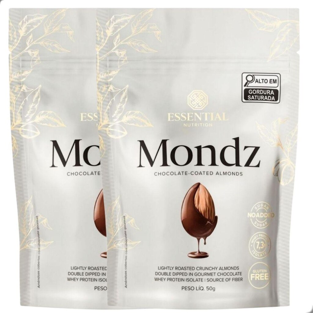 Kit 2 Snack Amendoas de Chocolate Mondz 50g Essential