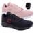 Kit 2 Tênis Esporte Feminino Moderno Leve Macio Com Relógio - Preto+Rosa