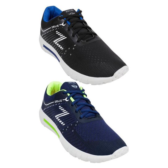 Kit 2 Tênis Jogging Masculino Zeus Leve Conforto Caminhada - Azul+Verde Menor preço em Kit 2 Tênis Jogging Masculino Zeus Leve Conforto Caminhada - Azul+Verde