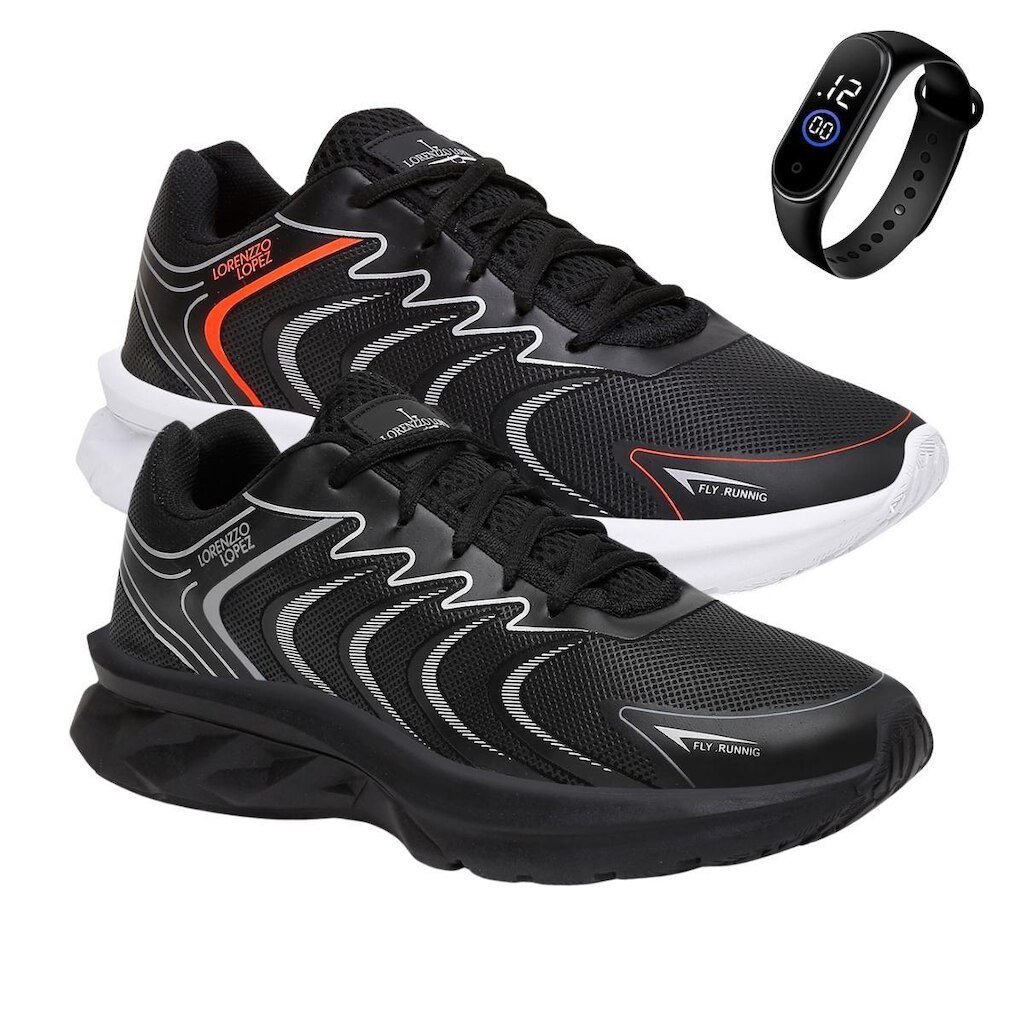 Kit 2 Tênis Masculino Caminhada Academia Treino Resistente + Relógio
