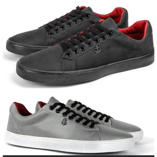 Kit 2 Tênis New Shoes Masculino Cadarço Casual Urbano - Cinza Menor preço em Kit 2 Tênis New Shoes Masculino Cadarço Casual Urbano - Cinza