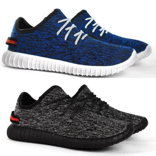 Kit 2 Tênis New Shoes Masculino Cadarço Casual - Cinza Menor preço em Kit 2 Tênis New Shoes Masculino Cadarço Casual - Cinza