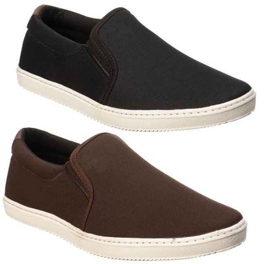 Kit 2 Tênis Slip On Masculino Conforto Moderno Casual Leve - Preto+Marrom é ruim? Kit 2 Tênis Slip On Masculino Conforto Moderno Casual Leve - Preto+Marrom é boa?