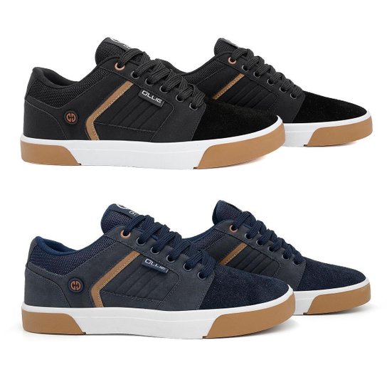 Kit 2 Tênis Street Ollie Masculino Monster Conforto - Preto+Marinho Menor preço em Kit 2 Tênis Street Ollie Masculino Monster Conforto - Preto+Marinho