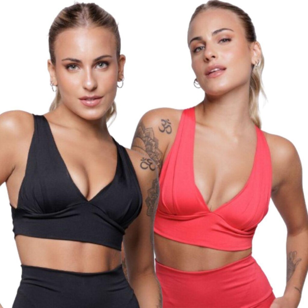 KIT 2 Top Bojo Suplex Liso Serra e Mar Roupa Para Academia Treino Moda Fitnees
