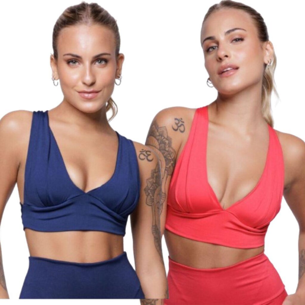 KIT 2 Top Bojo Suplex Liso Serra e Mar Roupa Para Academia Treino Moda Fitnees