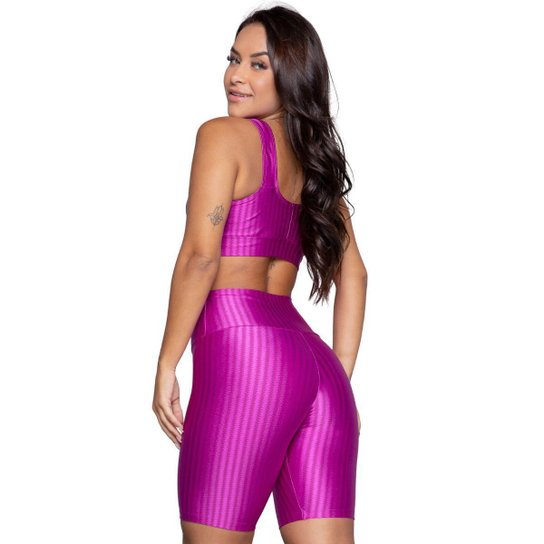 KIT 2 Tops e Bermuda New Zig 3D Serra e Mar Conjunto de Academia