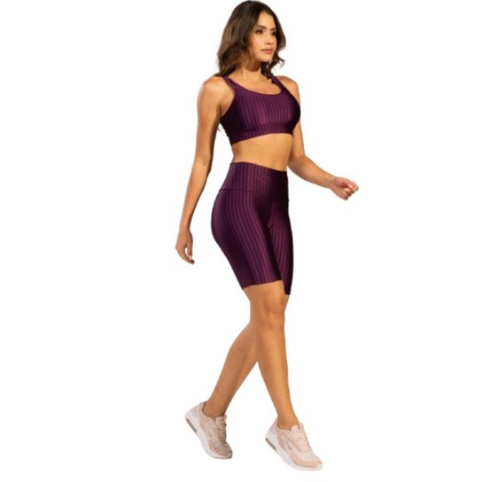 KIT 2 Tops e Bermuda New Zig 3D Serra e Mar Conjunto de Academia