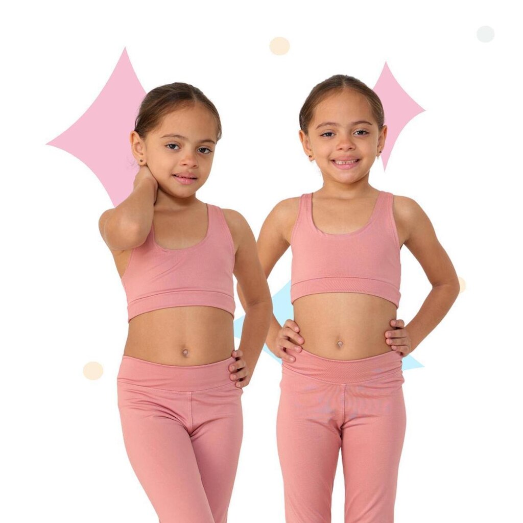 Kit 2 Tops Infantis JinkingStore Casual Feminino