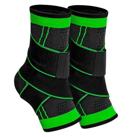 Kit 2 Tornozeleira De Compressão Ortopédica Esportiva Estabilizador Para Tornozelo Futebol Unissex - Verde Menor preço em Kit 2 Tornozeleira De Compressão Ortopédica Esportiva Estabilizador Para Tornozelo Futebol Unissex - Verde