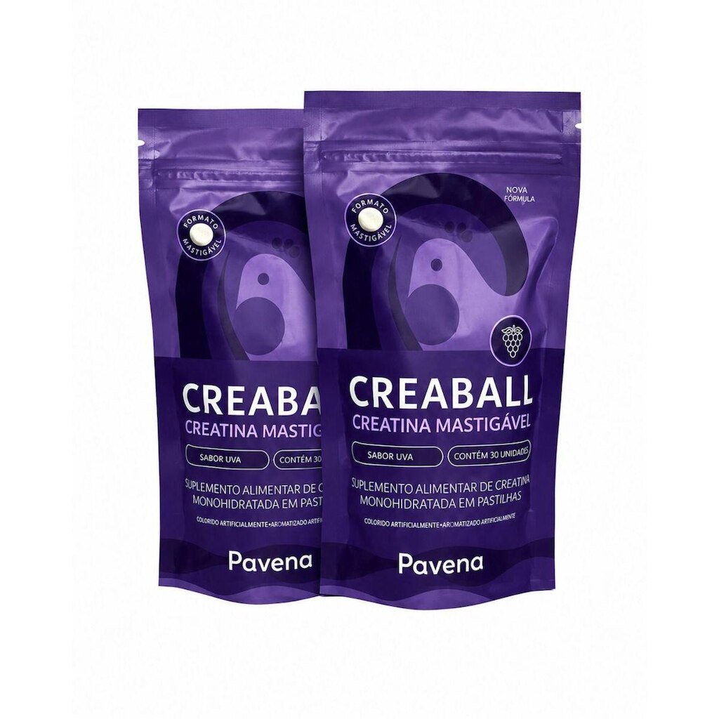 KIT 2 Unidades - Creatina Mastigável - Creaball Pavena
