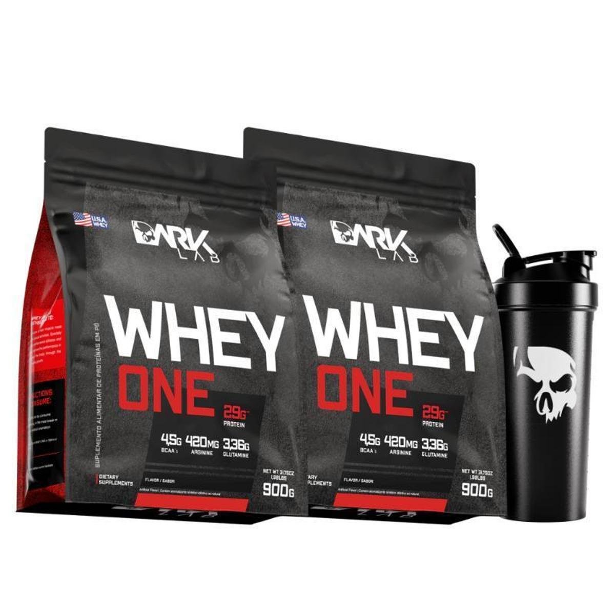 Kit 2 Whey One 900g e Coqueteleira 700 ml Dark Lab