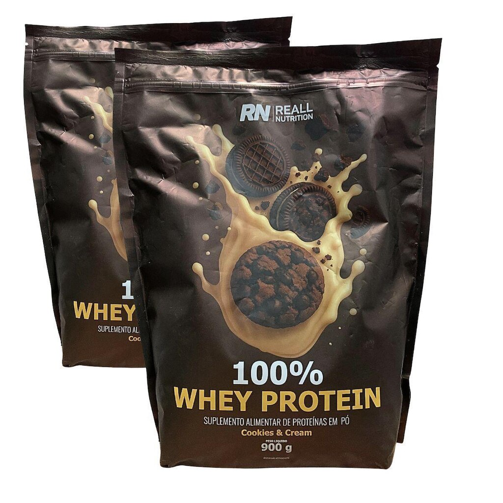 Kit 2 Whey Protein Concentrado 100% Reall Nutrition 900g