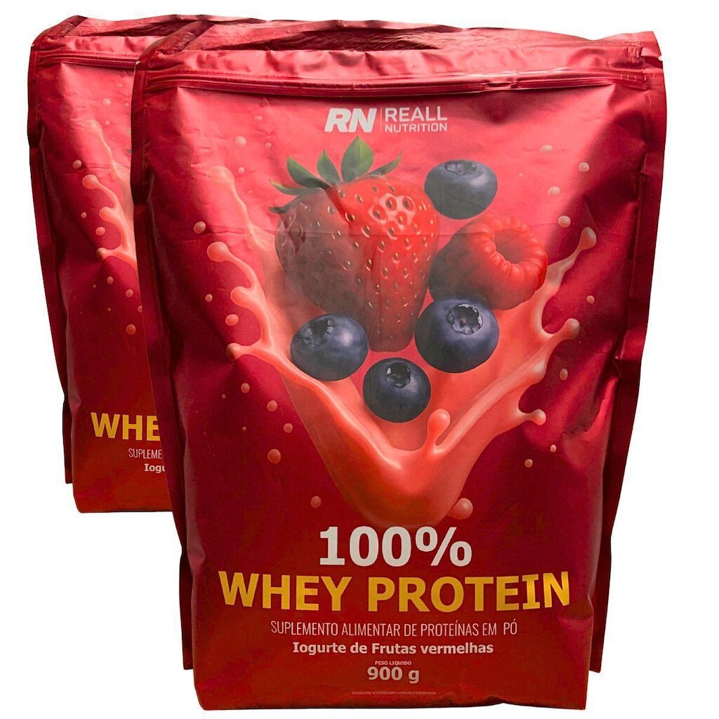 Kit 2 Whey Protein Concentrado 100% Reall Nutrition 900g