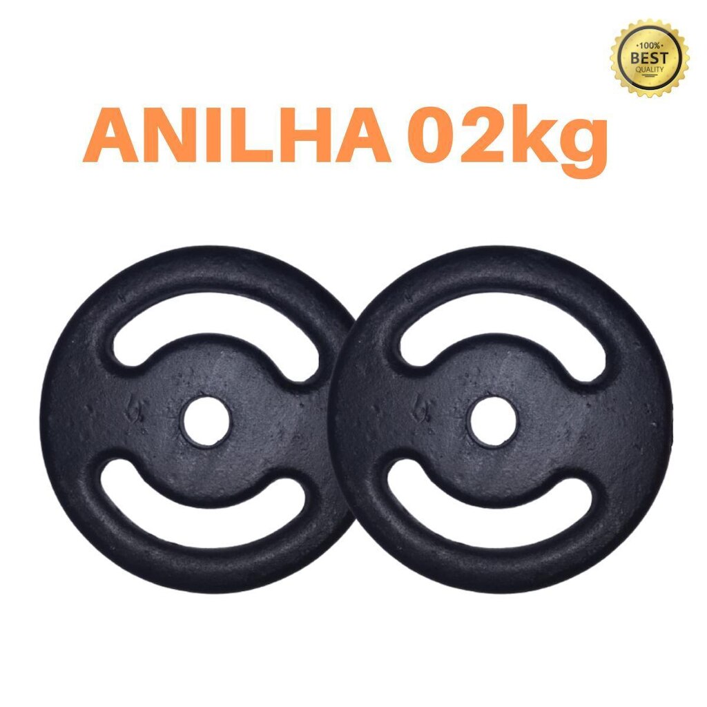 Kit 2 X Anilhas Super Premium 2kg Ferro Pintada