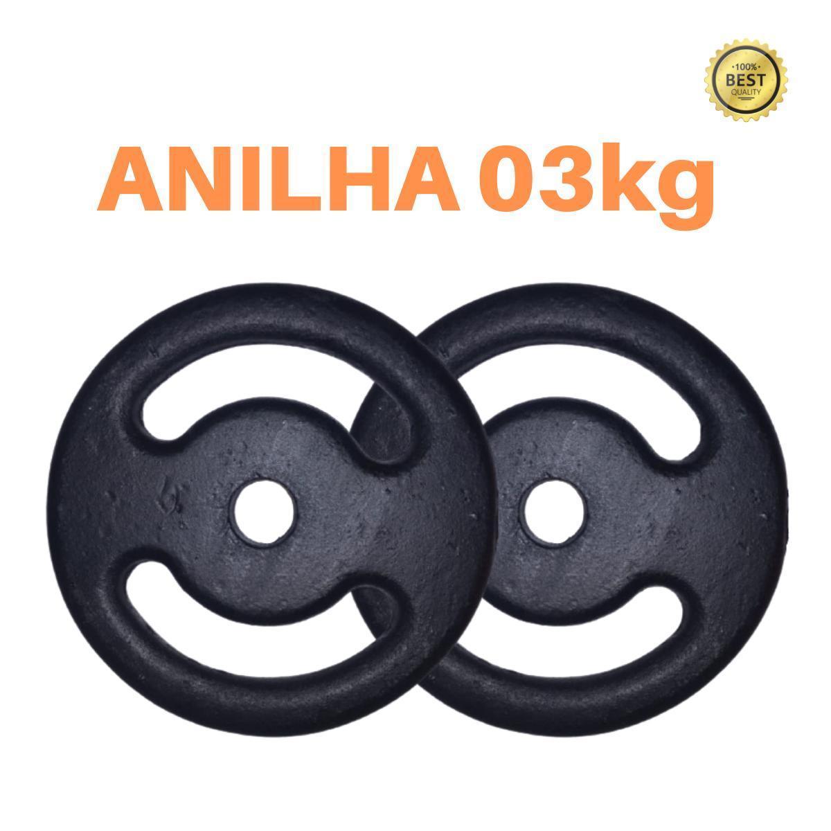 Kit 2 X Anilhas Super Premium De 3kg Ferro Pintada Menor preço em Kit 2 X Anilhas Super Premium De 3kg Ferro Pintada