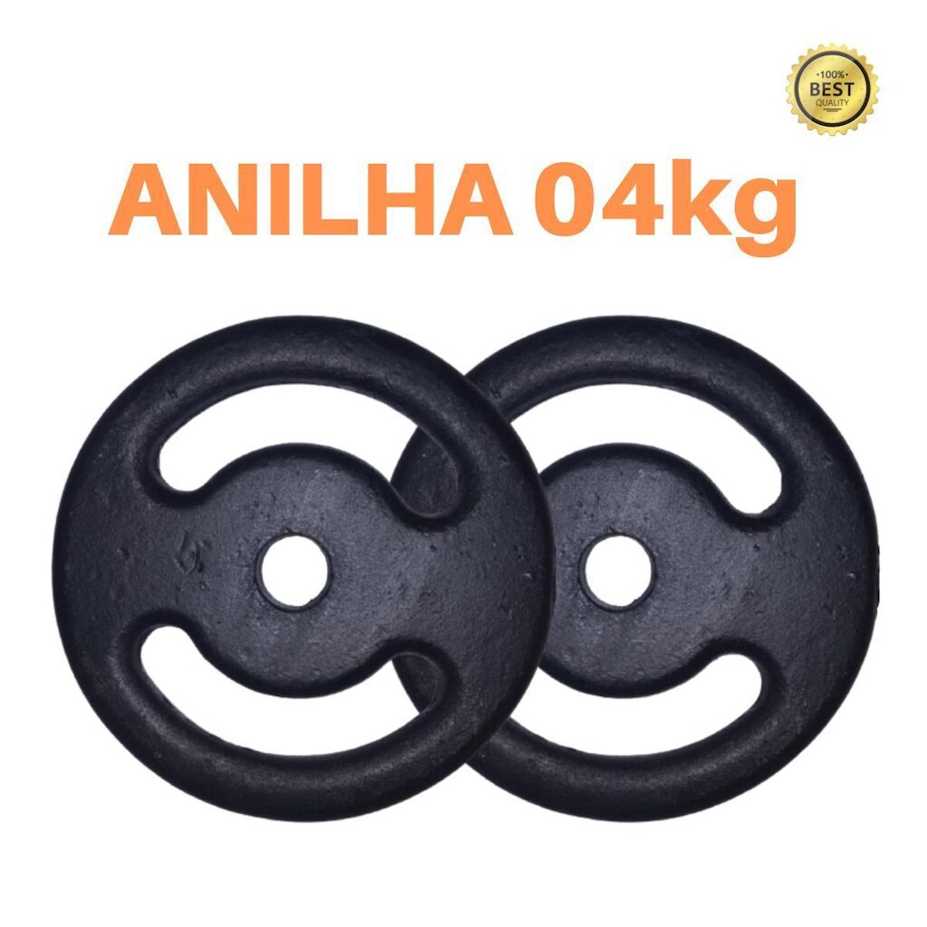 Kit 2 X Anilhas Super Premium De 4kg Ferro Pintada