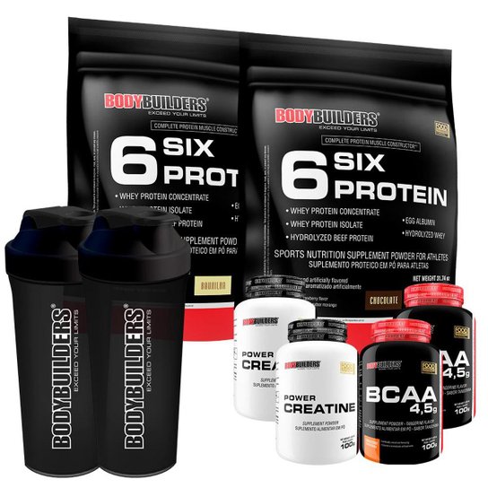 Kit 2 x Whey Protein - 6 Six Protein Refil 900gr+2x BCAA 100g+2xCreatina 100g+Coque é ruim? Kit 2 x Whey Protein - 6 Six Protein Refil 900gr+2x BCAA 100g+2xCreatina 100g+Coque é boa?