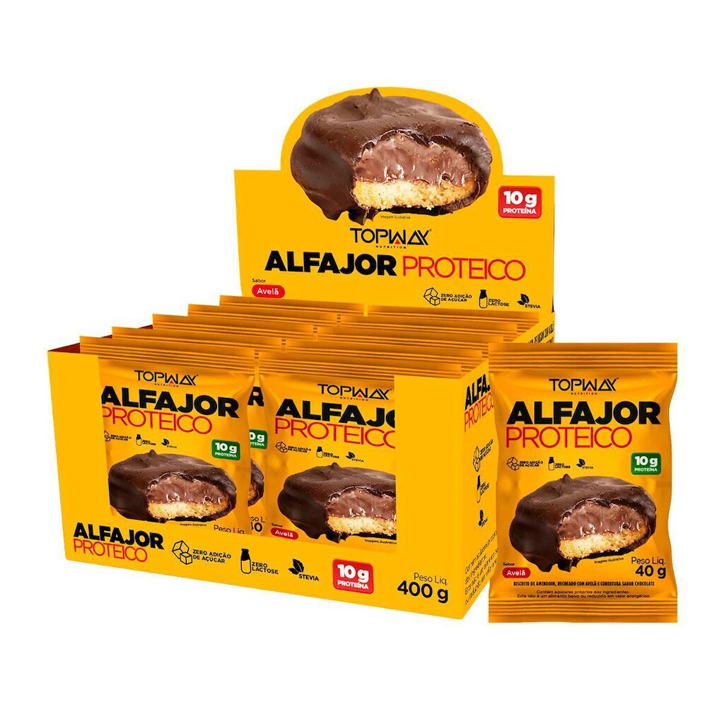 Kit 20 Alfajor Proteico Topway 40g