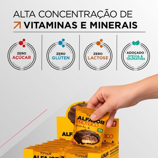 Kit 20 Alfajor Proteico Topway 40g