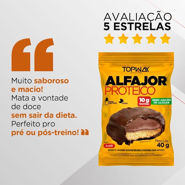 Kit 20 Alfajor Proteico Topway 40g