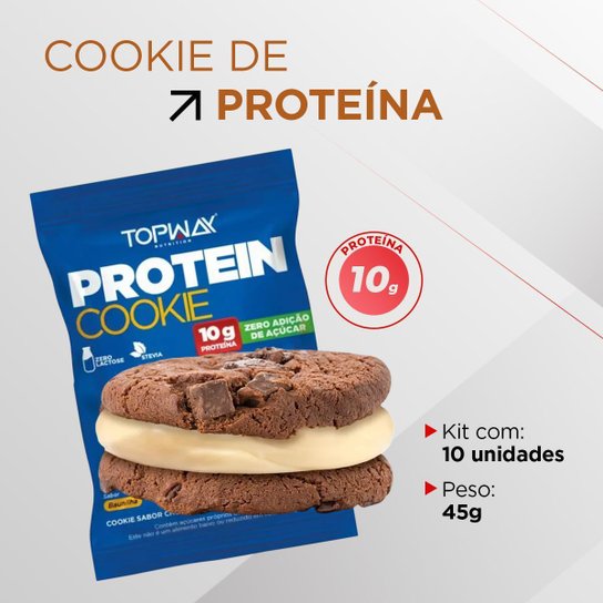 Kit 20 Protein Cookie Topway 45g Sabor Baunilha